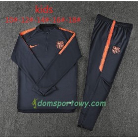 FC Barcelona Dziecięcy Komplet Bluzy Treningowe Czarny Pomarańczowy 2018-2019